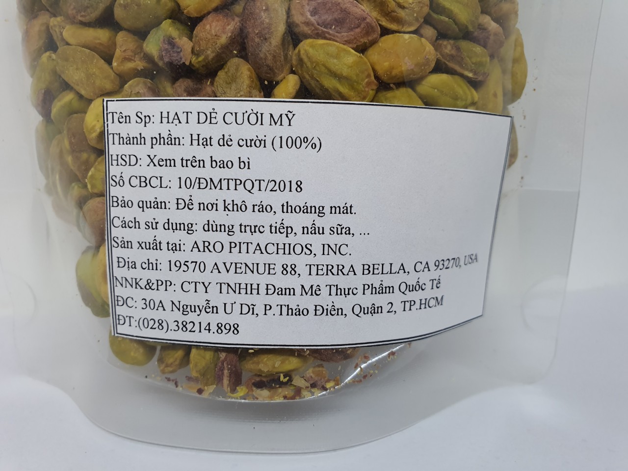 Nhân hạt dẻ cười Mỹ 250g