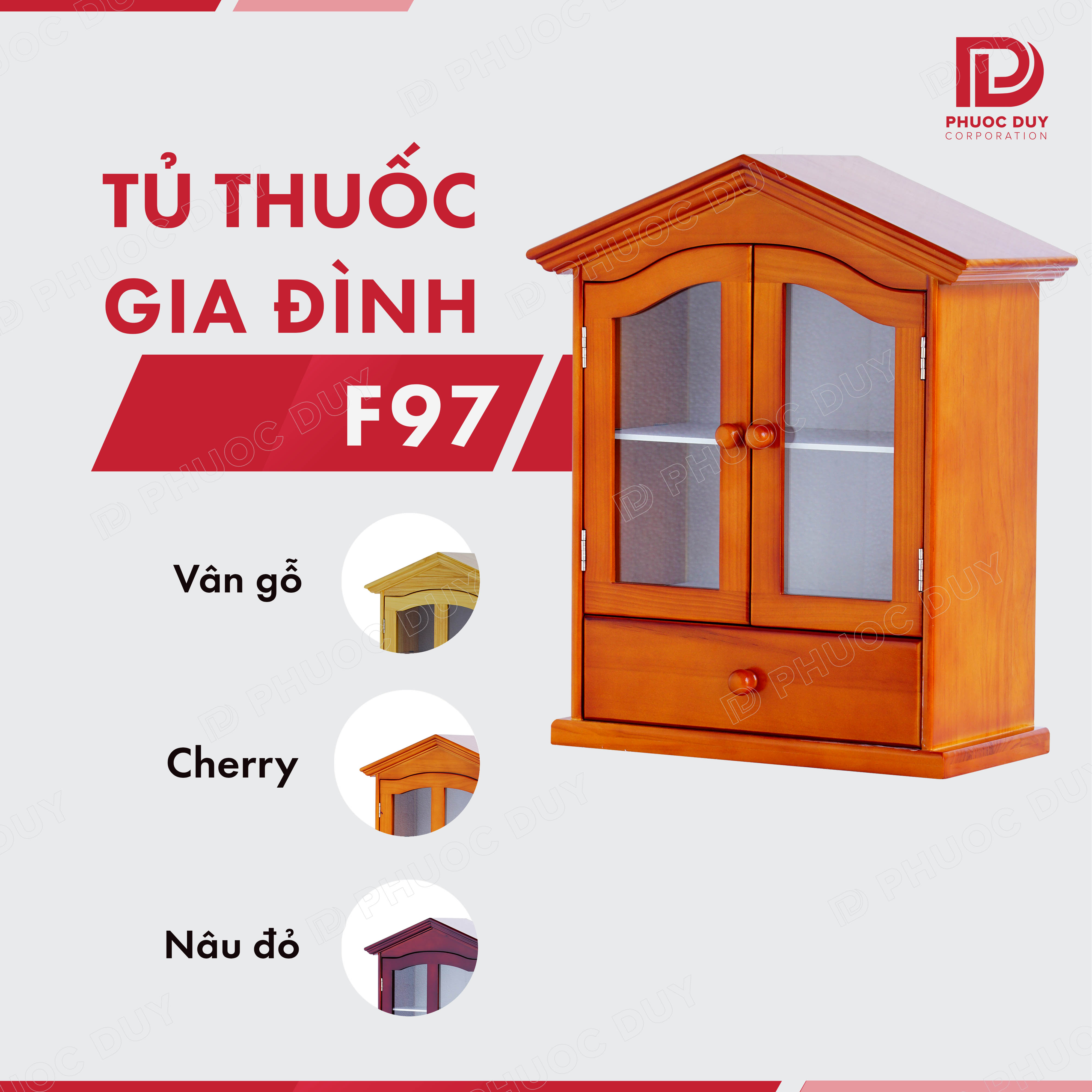 Tủ thuốc - Tủ y tế gia đình gỗ tự nhiên F97