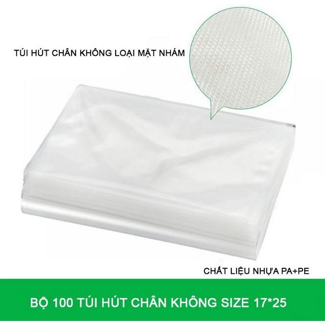 Túi Hút Chân Không Một Mặt Nhám Cho Máy Vacuum Sealer 25X17Cm (Set 10 Cái)