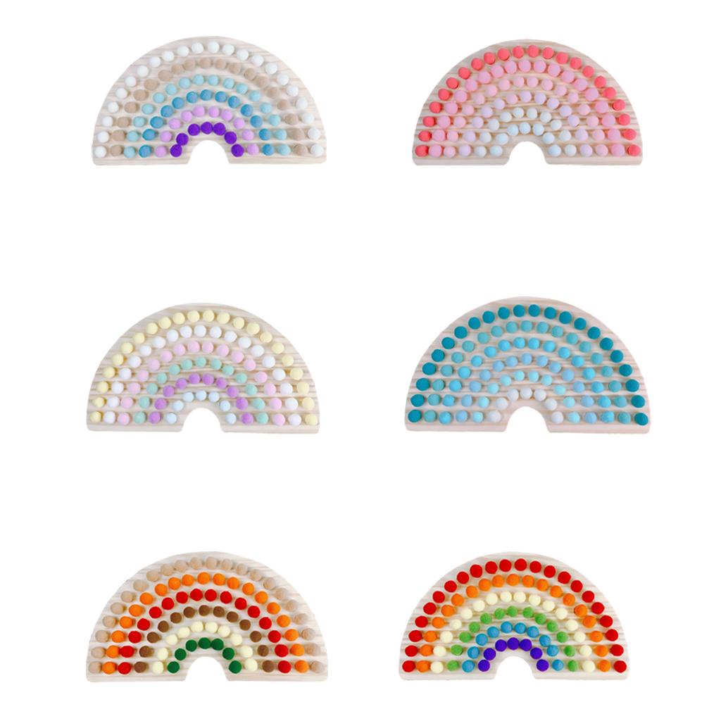 Rainbow Board Clip Beads Recognition Education Fun Interactive Toys Gift
