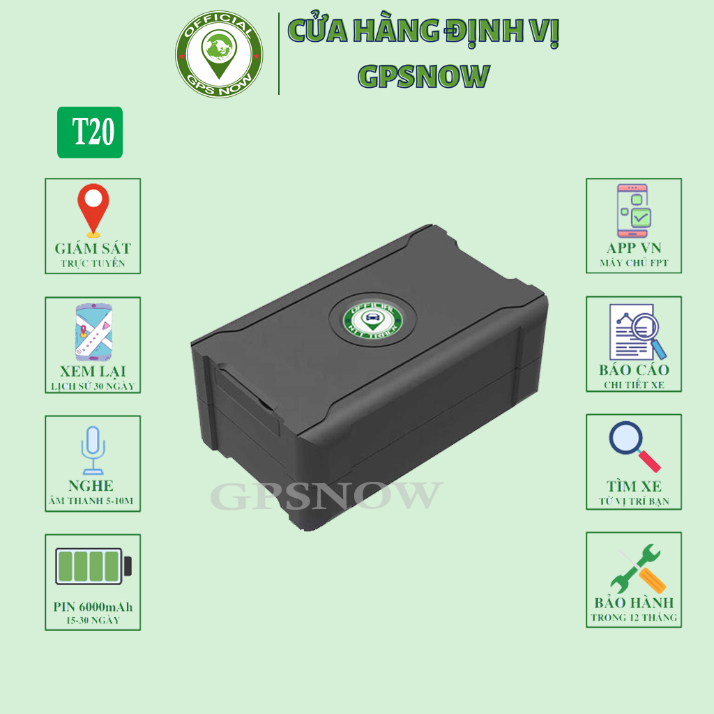 Định Vị Không Dây GPS Xe Máy Ô tô T20 Pin 5800mAh Sử Dụng 15-20 Ngày - Kèm Sim 4G