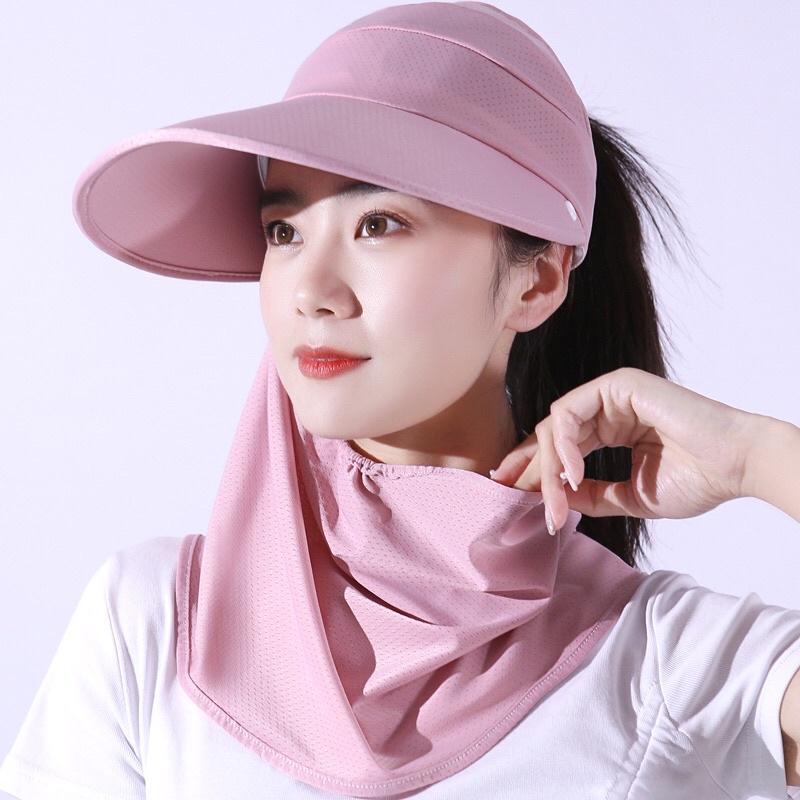 Mũ nón chống nắng kèm khẩu trang,mũ lưỡi trai nữ rộng vành chất vải thông hơi chống tia uv cực tốt, mũ che nắng đa nắng