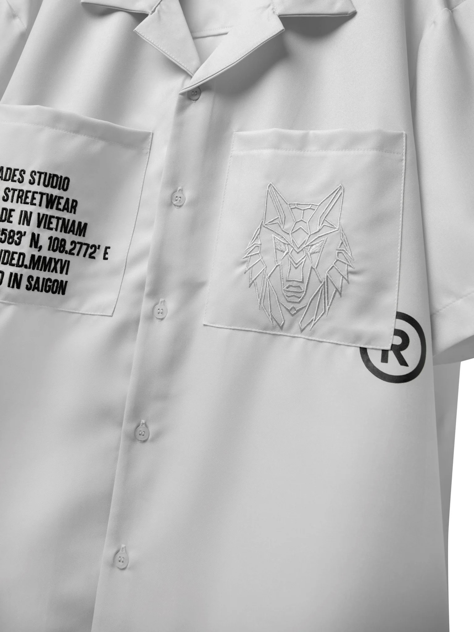 Áo sơ mi nam nữ tay lỡ , oversize chất vải kate lụa , logo thêu Hades form rộng unisex - Gin store