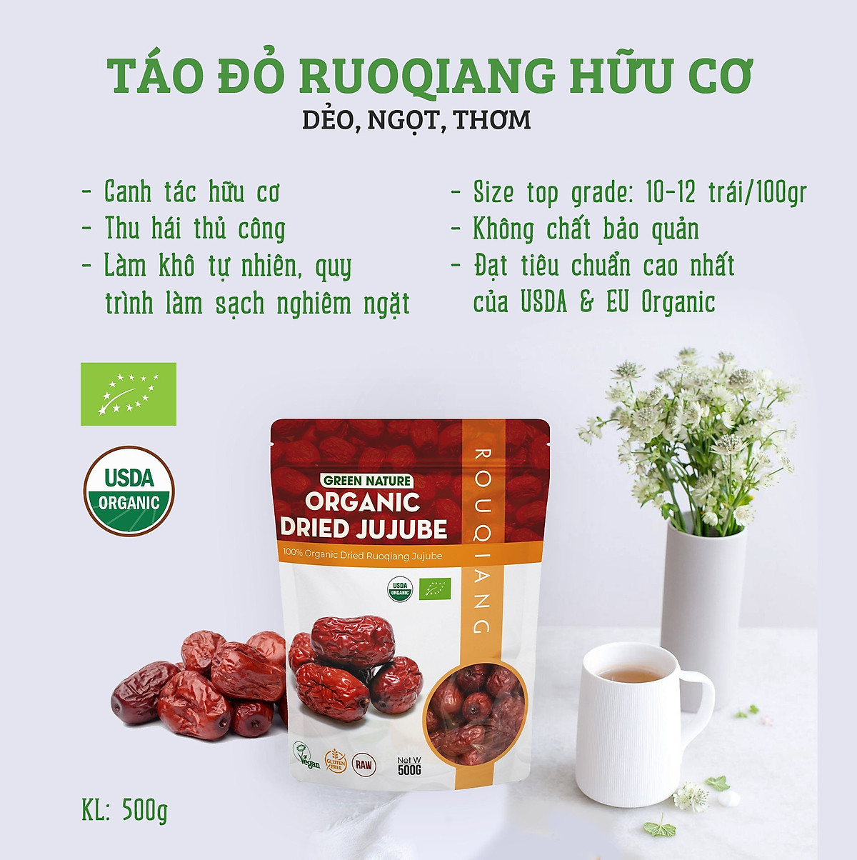 Kỷ tử hữu cơ Goji Berry Organic 200gr - Green Nature