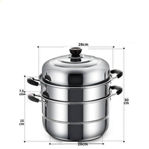 Nồi Hấp Inox 3 Tầng 28cm Cao Cấp