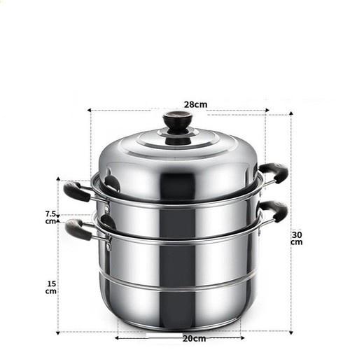 Nồi Hấp Inox 3 Tầng 28cm Cao Cấp (LA91118)