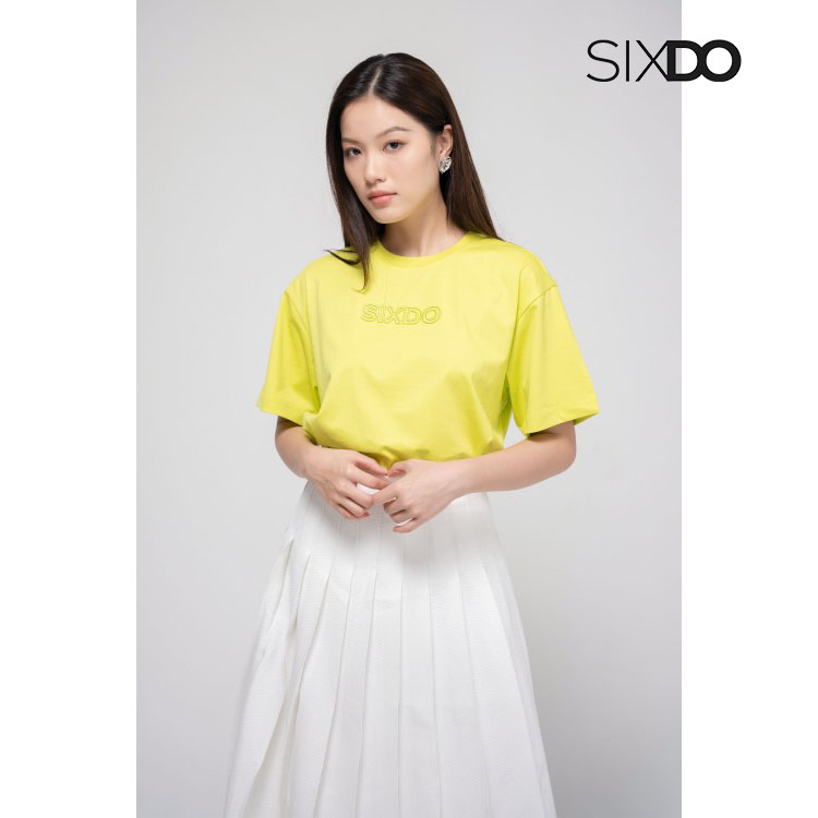 Áo phông chữ thêu SIXDO thời trang nhiều màu