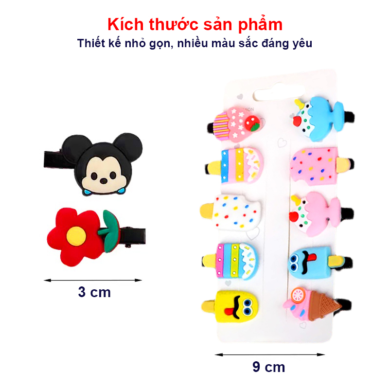 Kẹp tóc cho bé gái nhiều màu sắc tươi sáng Baby-S, Set kẹp tóc cho bé cao cấp họa tiết đáng yêu – SP155