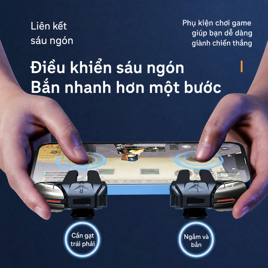 Combo 2 Nút Kẹp Chơi Game 4 Nút Bấm Cho Điện Thoại