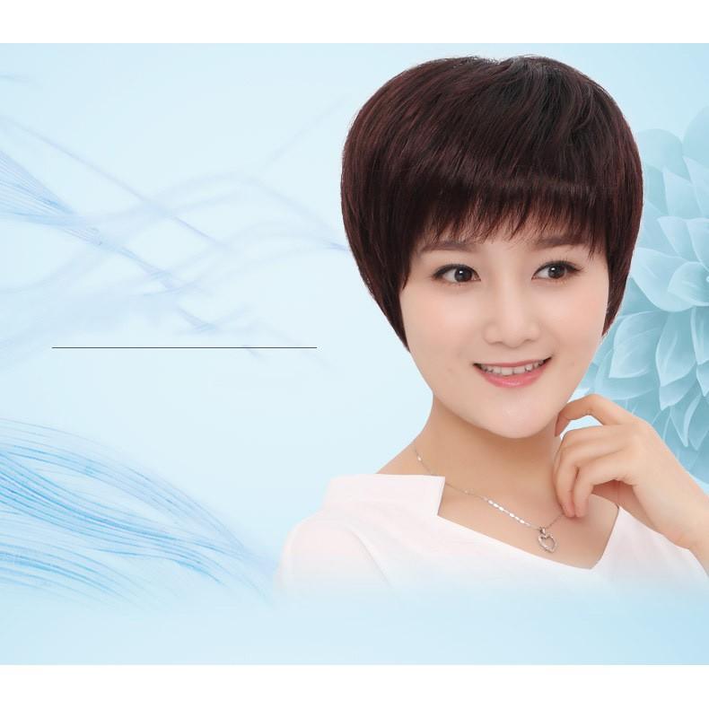 Tóc trung niên tém thẳng ngắn , tặng lưới chụp