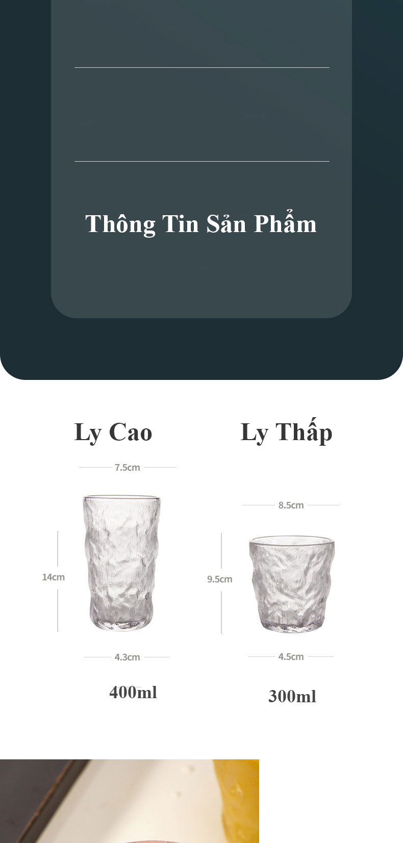 Ly Thủy Tinh Kiểu Dáng Sang Trọng Dạng Vân