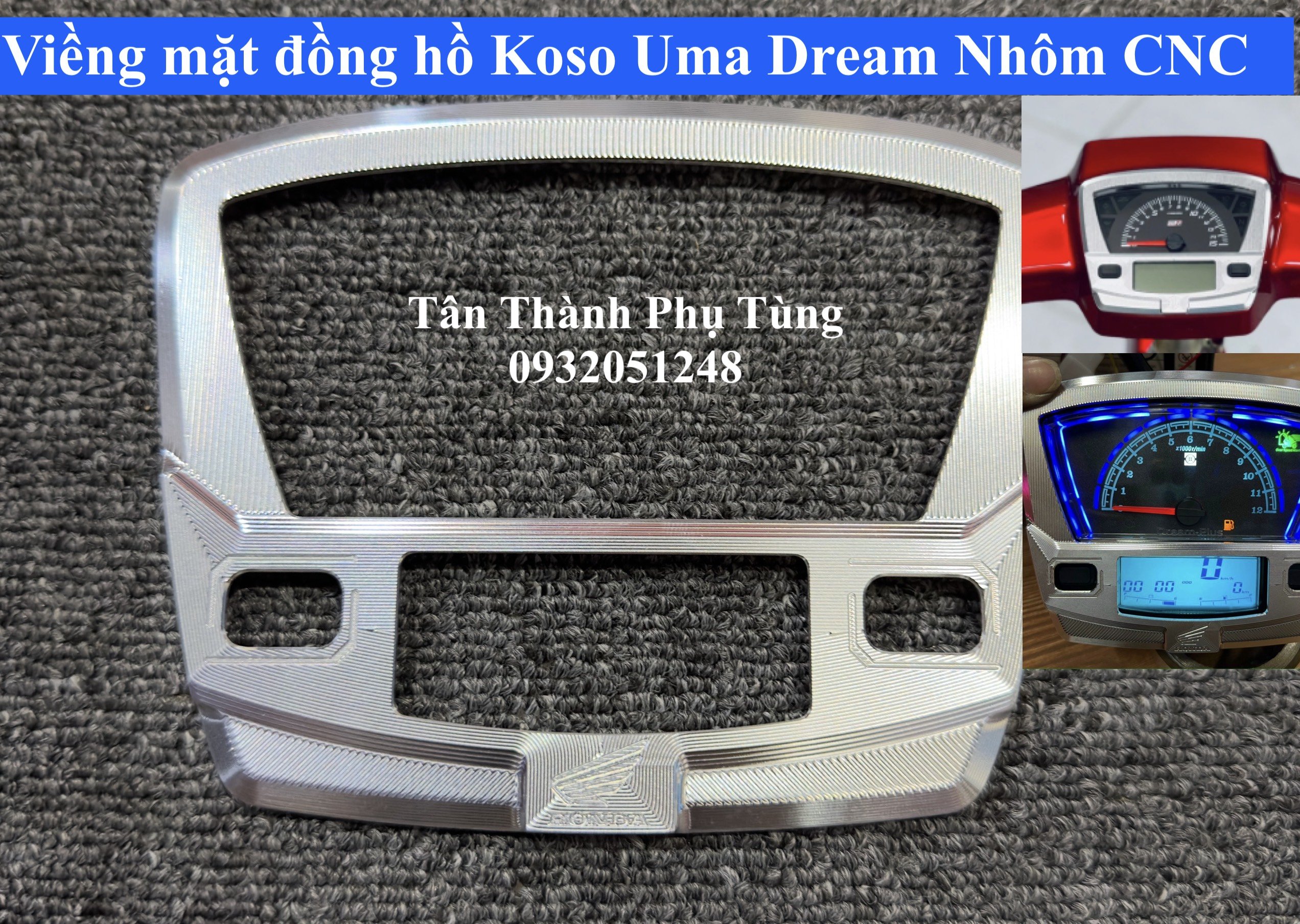 Viền đồng hồ dành cho Dream Koso Uma nhôm CNC- Màu Bạc