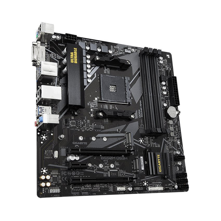 Mainboard Gigabyte B550M-DS3H (AMD B550, Socket AM4, m-ATX, 4 khe RAM DDR4)-- Hàng Chính Hãng