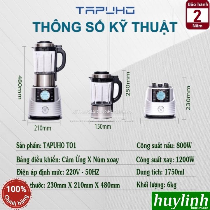 Máy làm sữa hạt đa năng Tapuho T01 - 1.75 lít - Tiếng Việt - Hàng chính hãng