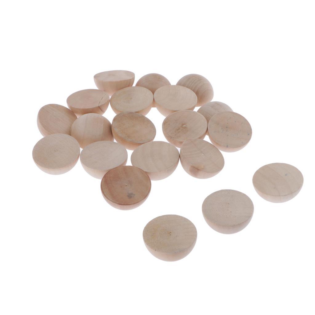 Chia Bóng Gỗ 20 Cái/bộ Năm 1.18 Inch Chưa Hoàn Thành Một Nửa Bóng Gỗ Mini Bán Cầu một Nửa Thủ Công Quả Bóng Ch