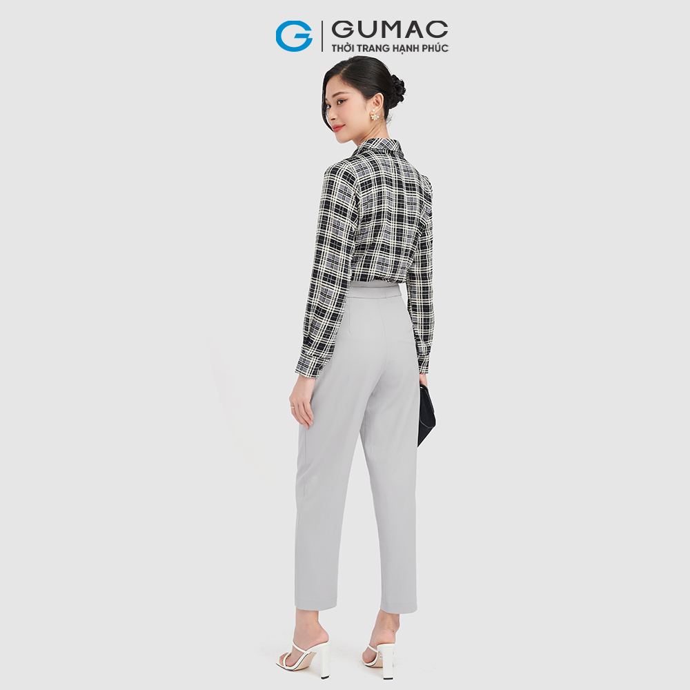 Quần tây nữ GUMAC QC08062 quần công sở ống đứng cài 2 nút