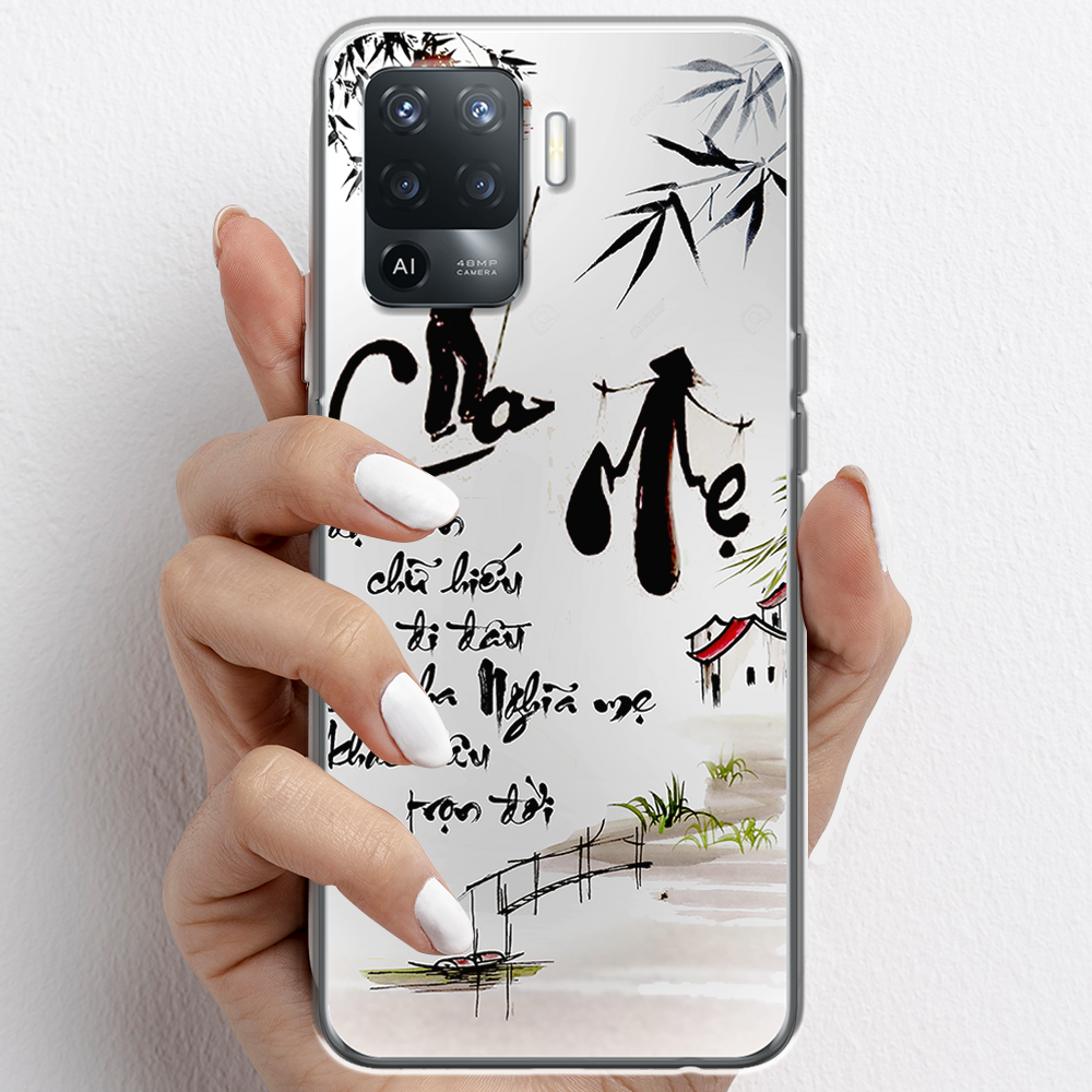 Ốp lưng cho Oppo A54, Oppo A94 nhựa TPU mẫu Thư pháp cha mẹ
