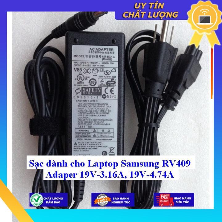 Sạc dùng cho Laptop Samsung RV409 Adaper 19V-3.16A 19V-4.74A - Hàng Nhập Khẩu New Seal