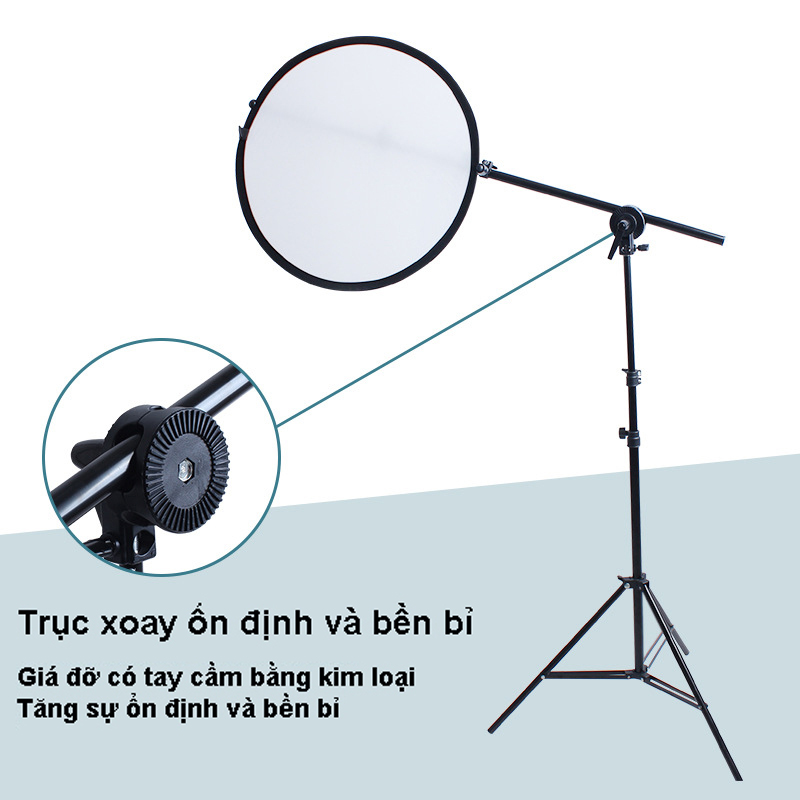 Tay boom treo tấm hắt sáng cho studio chuyên nghiệp, bộ gồm chân cao 2m, tay treo tấm hắt sáng 175cm