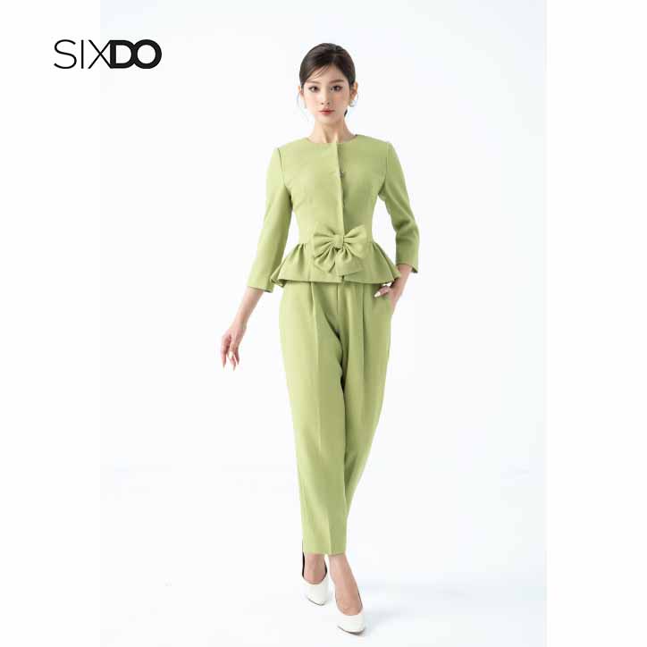 Áo vest tay lỡ cổ tròn phối nơ eo trẻ trung SIXDO