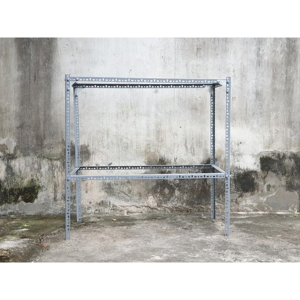 Kệ sắt V đa năng trồng cây trồng rau thông minh 2 tầng dùng cho khay nhựa trồng rau sạch 65x42cm, 68x43cm