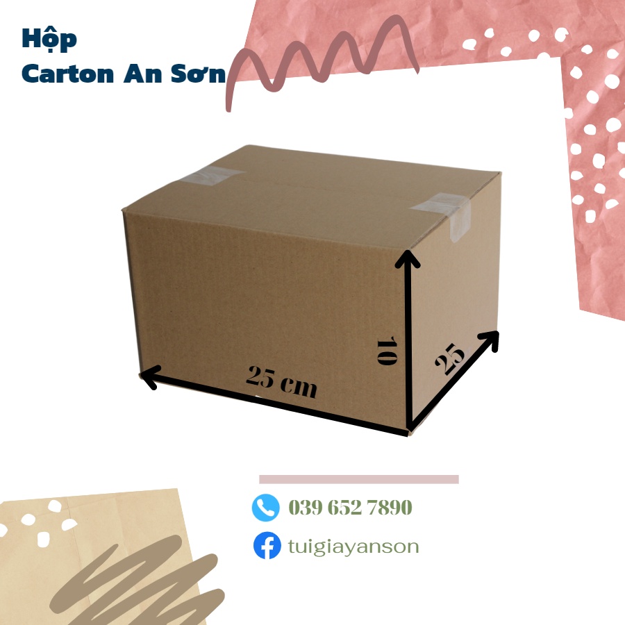 Combo 20 Hộp Bìa Carton Hộp Bìa Gói Hàng Ship Cod Dày Dặn KT 25x20x15cm