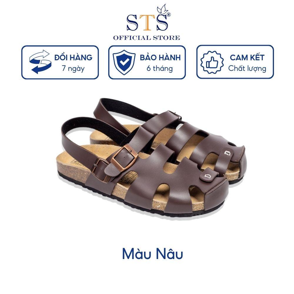 Giày sandals dáng rọ quai hậu DA PU xuất khẩu đế trấu Briken Unisex hàng cao cấp êm chân thoải mái thân thiện môi trường