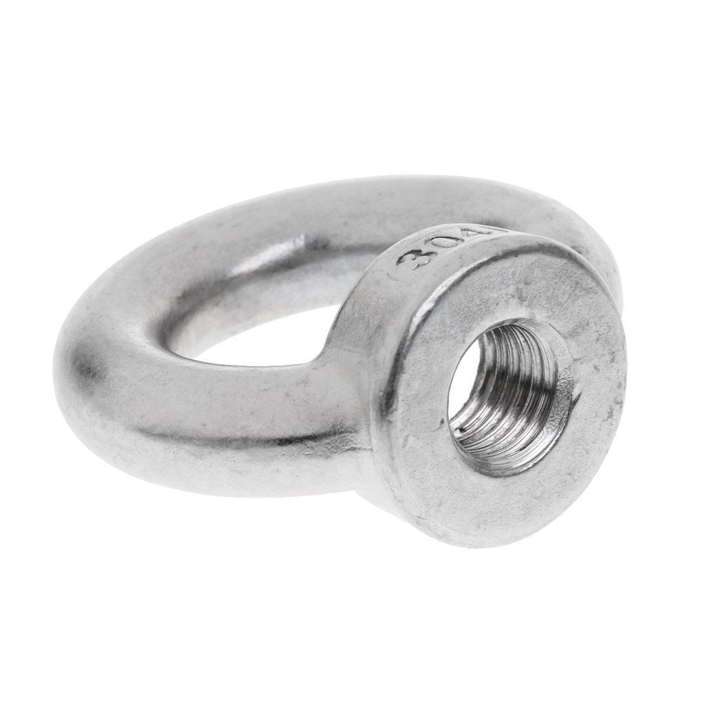 M14&M16 304 Stainless Steel Lifting Eye Nut Ring Shape Nuts - 2 Size, 2 Pack, Perfect for many marine and industrial applications
