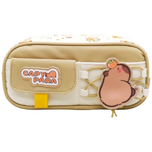 Bóp Viết Vải Capybara - Shunde 9135 - Màu Nâu Nhạt