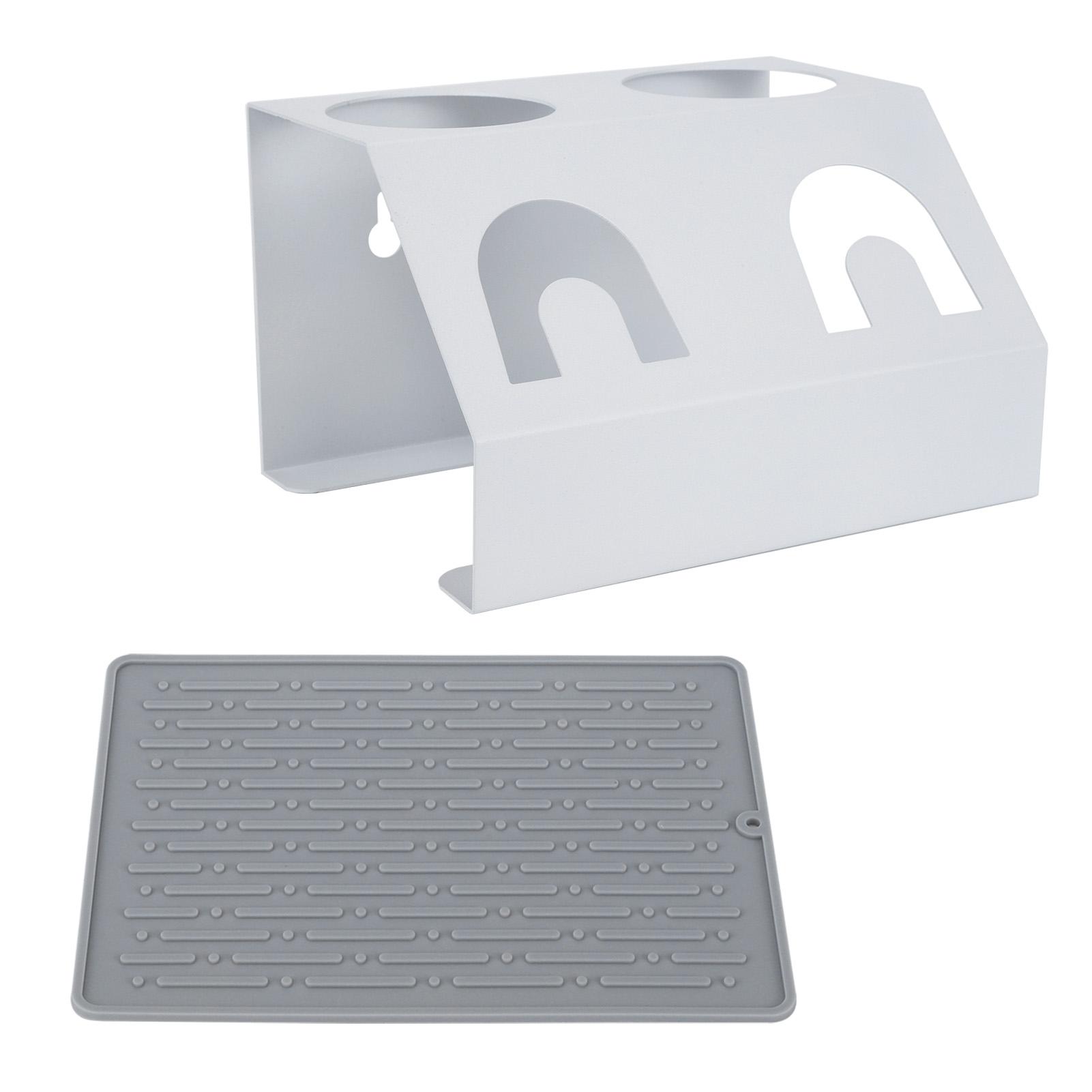 Nhà Bếp Phòng Ăn Dual Lỗ Thoát Nước Giá Soda Bình Món Ăn Điện Giá Đỡ Với Miếng Lót Cho Sodastream Phụ Kiện