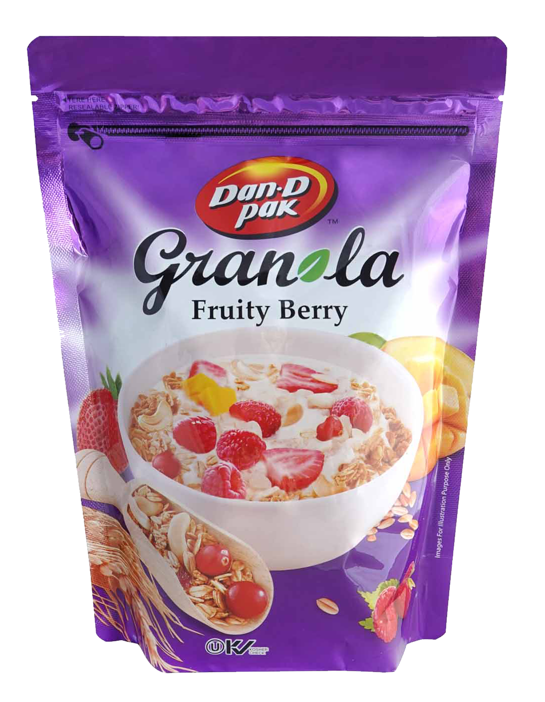 Hạt ngũ cốc Granola trái cây dinh dưỡng buổi sáng, cung cấp năng lượng 40g, 350g và 600g Dan D Pak