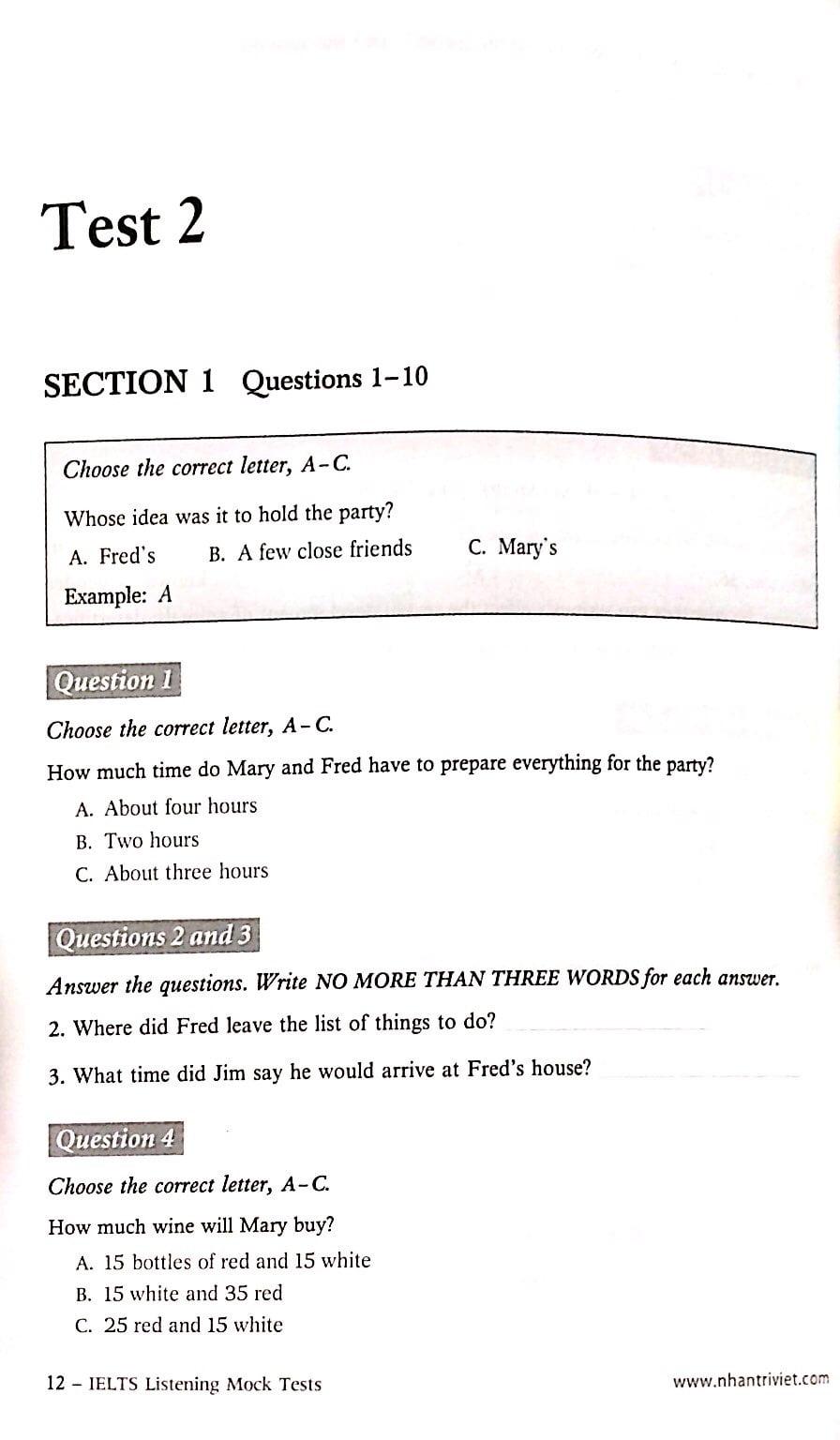 IELTS Listening Mock Test (Kèm CD)
