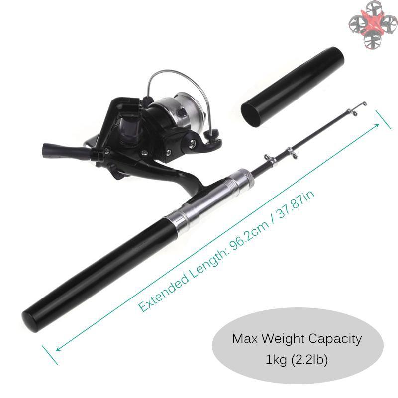 Cần Câu Cá Mini Dạng Bút Bằng Nhôm + Máy Câu