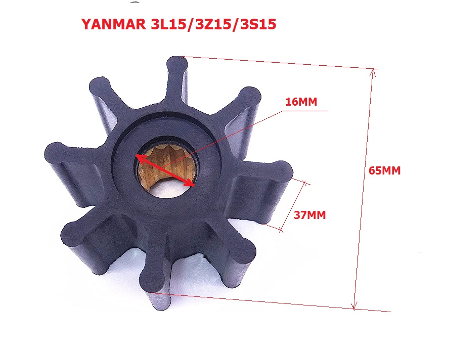 Cánh bơm Hàn Quốc DJ-08-40-0801 làm mát động cơ Yanmar 3L15,3Z15,3S15