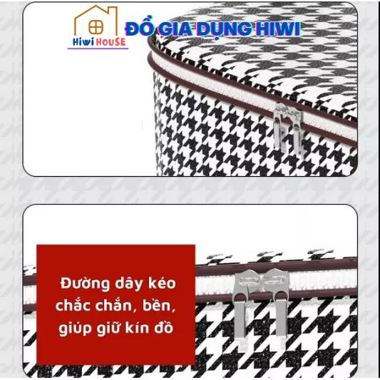 TÚI ĐỰNG CHĂN MÀN QUẦN ÁO HOẠ TIẾT KẺ CARO DÀY DẶN SIÊU BỀN TIỆN LỢI HIWIHOUSE