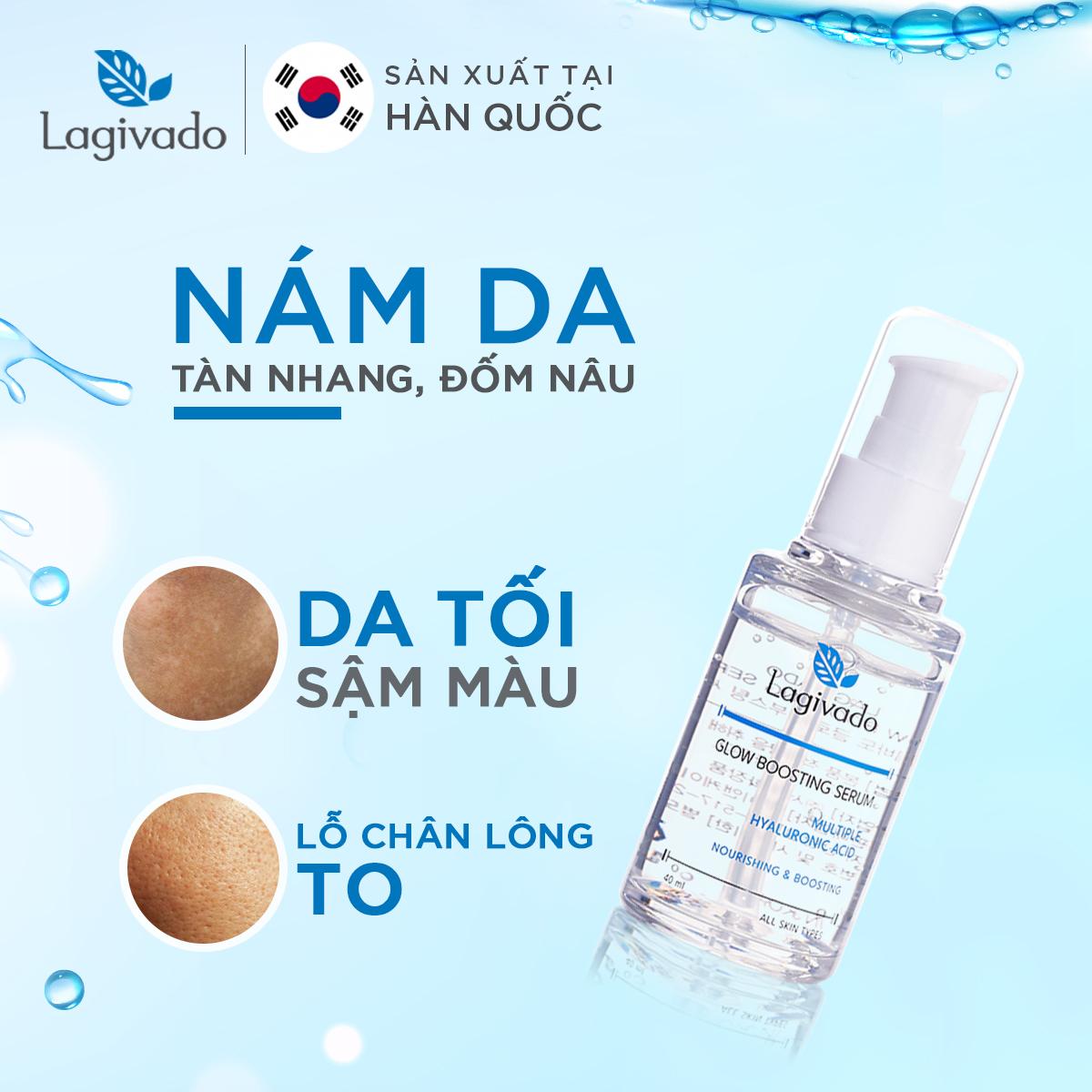 Tinh chất Serum dưỡng da trắng sáng Hàn Quốc chính hãng Lagivado, se khít lỗ chân lông Glow Boosting 40 ml