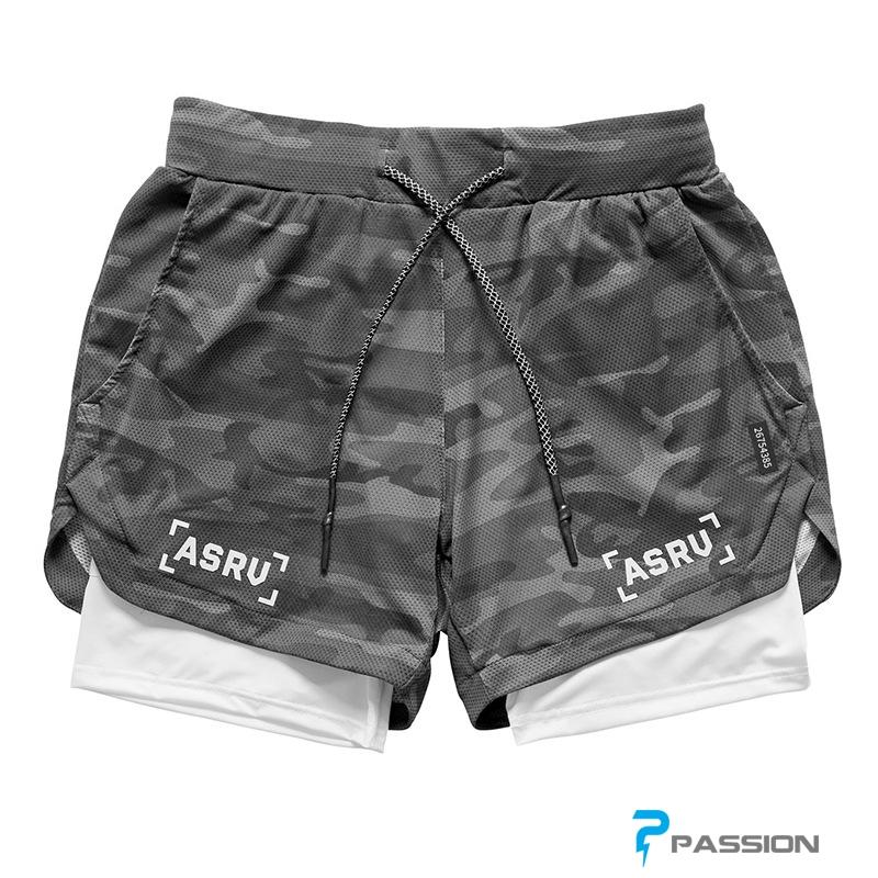 Quần short tập gym nam 2 lớp ASRV Z200