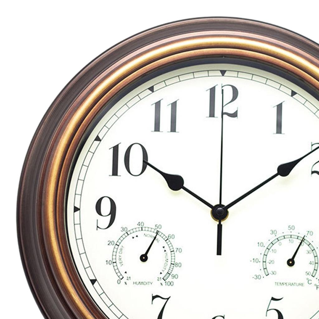 Wall Clock with Temperature and Humidity Home Bedroom Decor