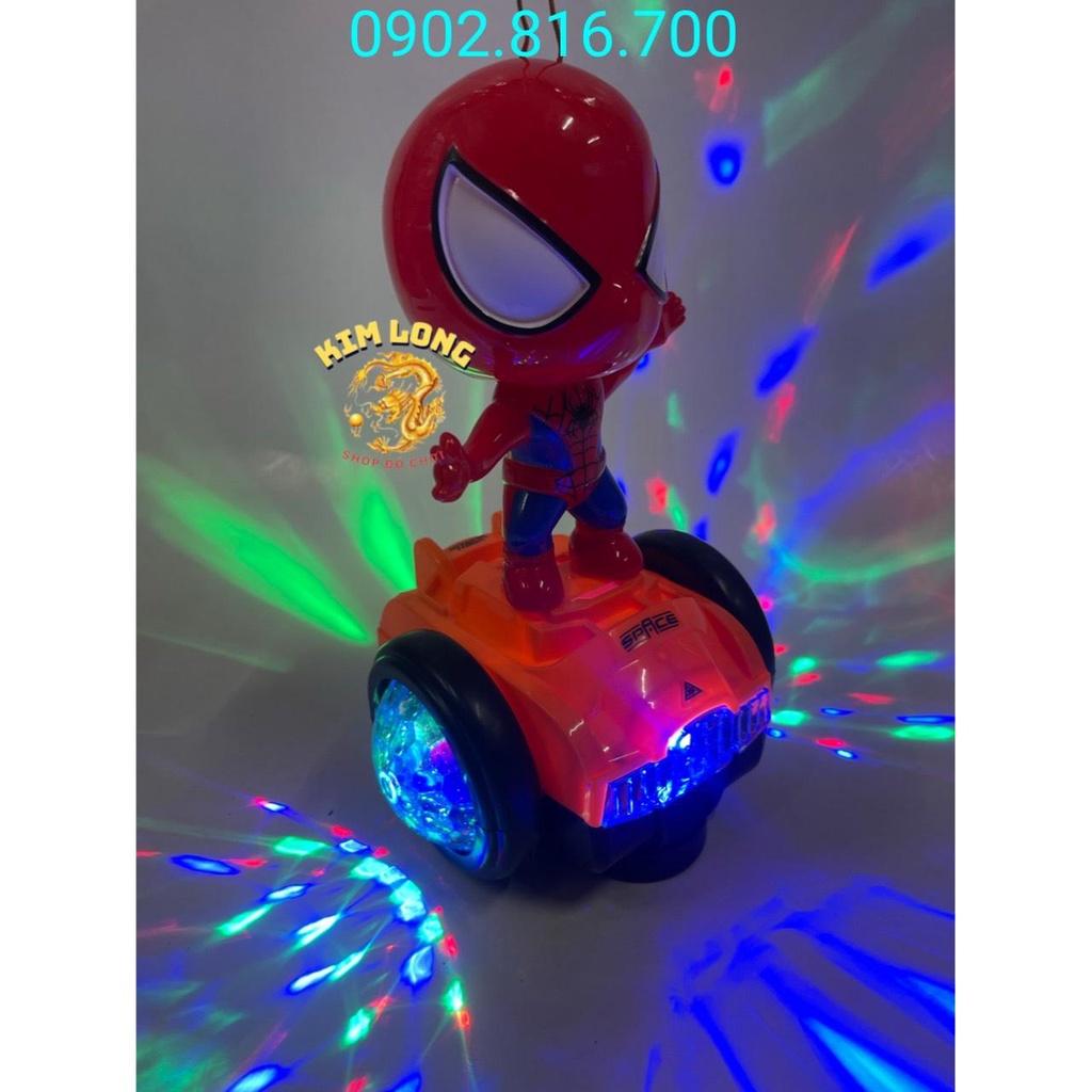 Đồ chơi lồng đèn siêu nhân nhện Spiderman đứng xe cân bằng cho bé trai tặng kèm pin quà tặng trung thu