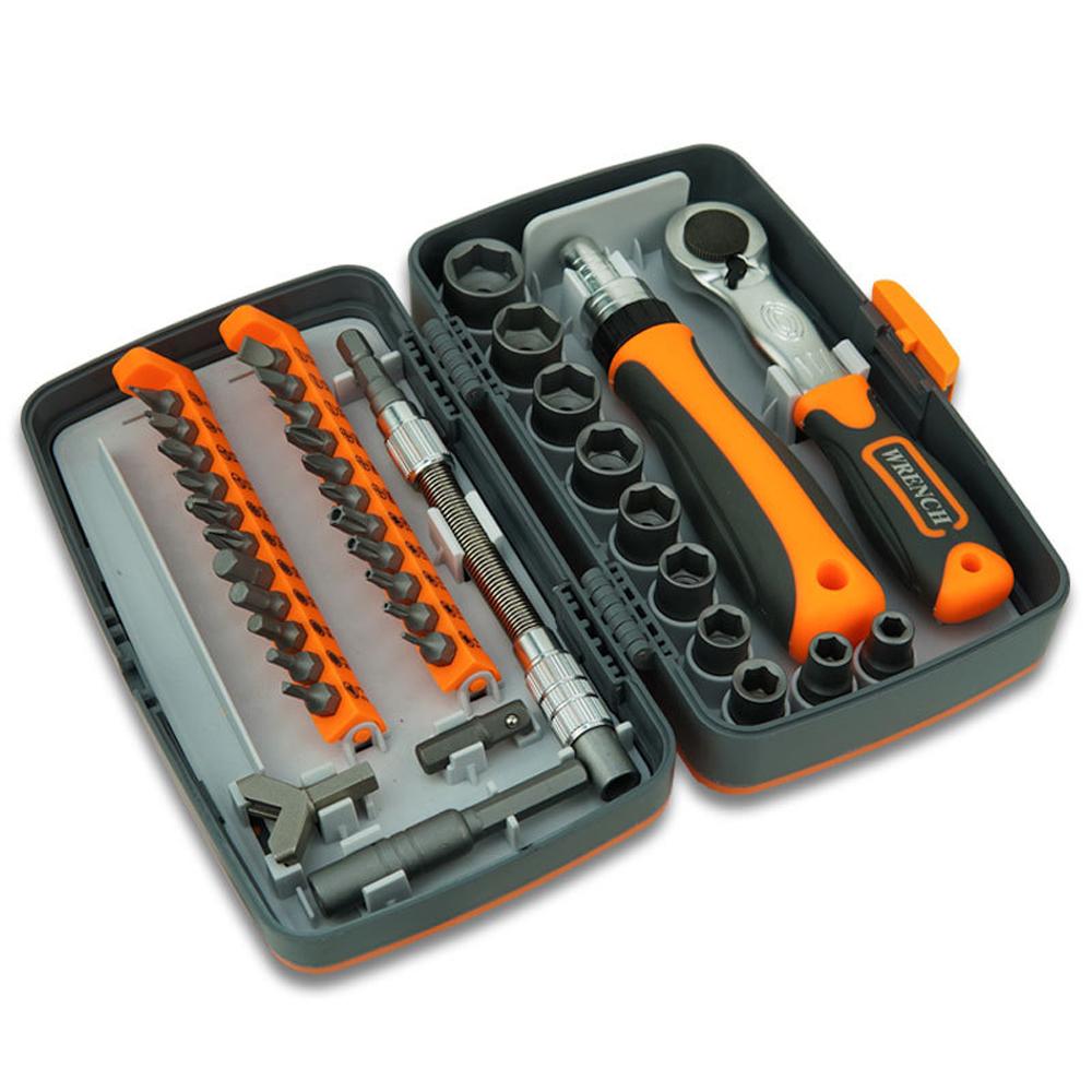 38 in 1 Household Labor Saving Ratchet Screwdriver Bit Set Multipurpose Tool Kit Hardware Tools Combination Wrenches