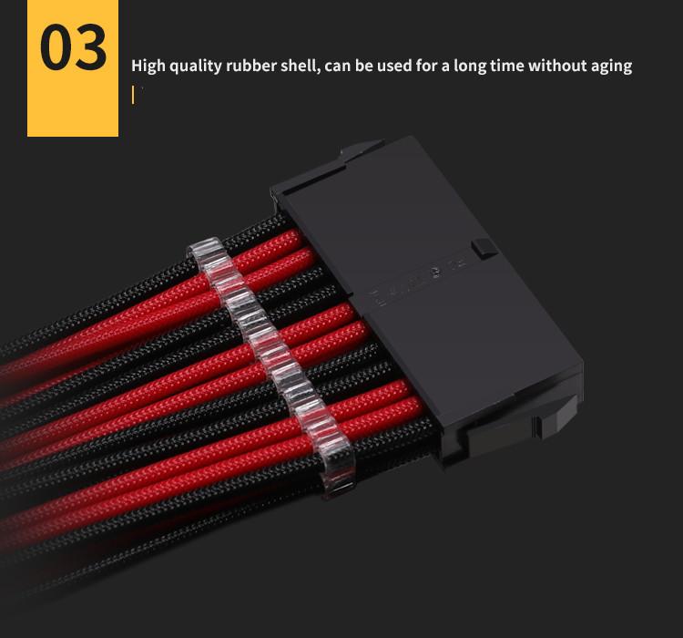 Barrow PC PSU Module Power Extension Cable 24Pin ATX GPU 6+2Pin CPU 4+4Pin 18AWG Black-White Black-Red