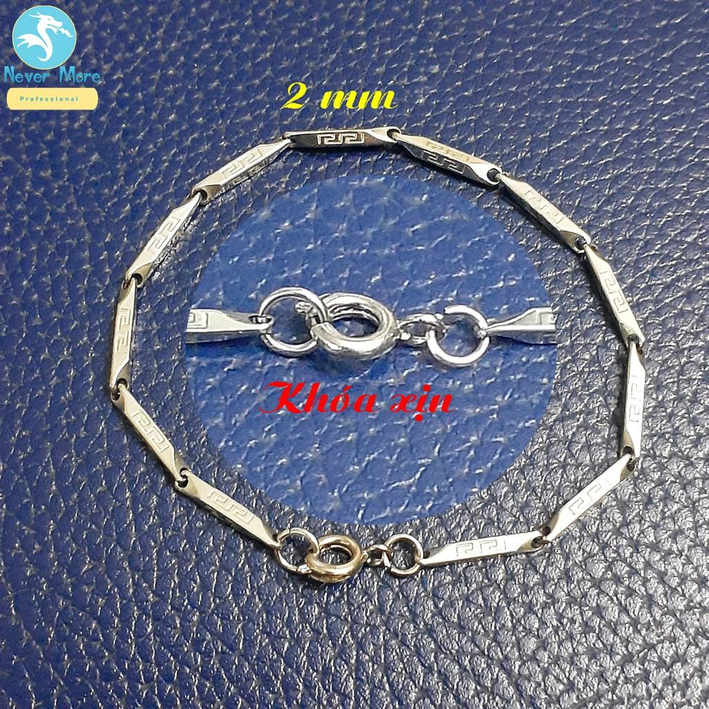 Lắc tay inox Hỏa Tiễn 2mm chạm vạn lí trường thành Khóa Xịn siêu đẹp, chuẩn thời trang