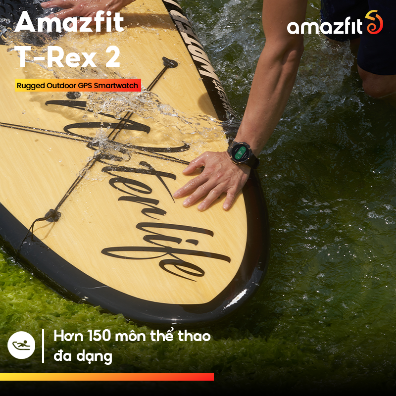 Amazfit T-Rex 2 - Đồng hồ thông minh | GPS | Pin đến 24 ngày | Chống nước 100M - Hàng Chính Hãng