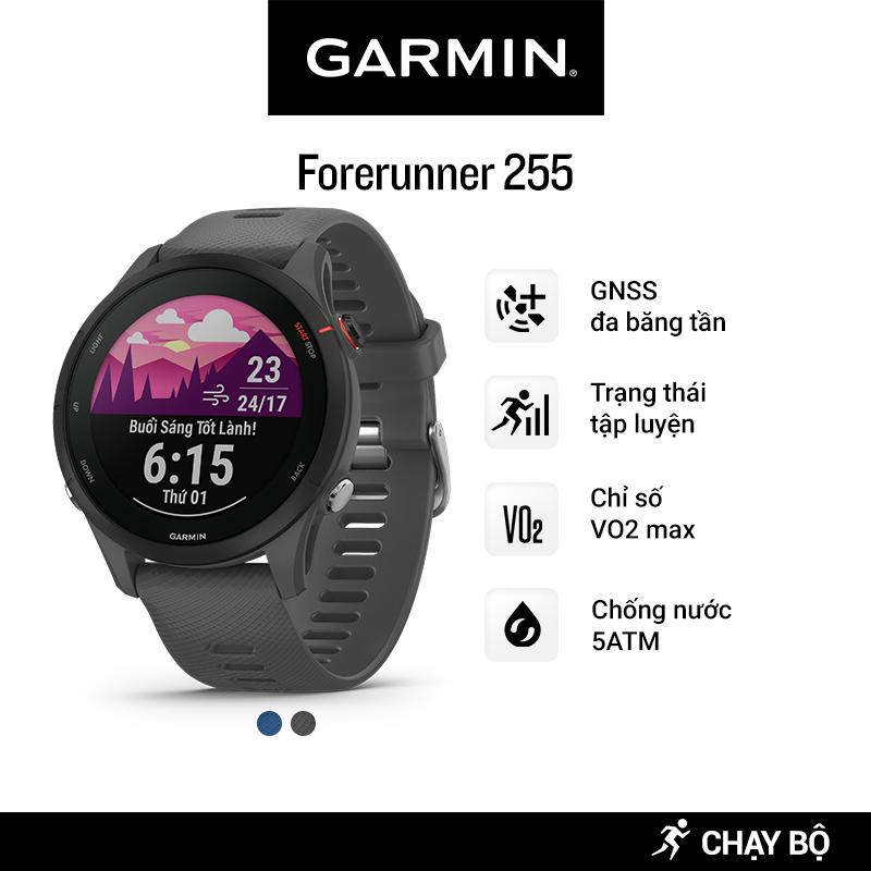 Đồng Hồ Thông Minh Garmin Forerunner 255 Basic GPS (Slate Grey) - Hàng Chính Hãng