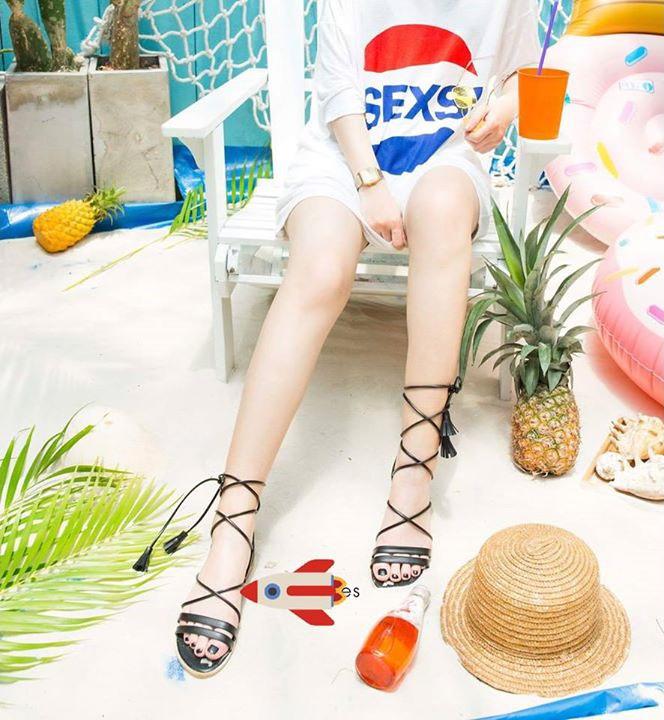 Giày Sandal Đế Bệt Nữ Thời Trang Phong cách Hàn Quốc