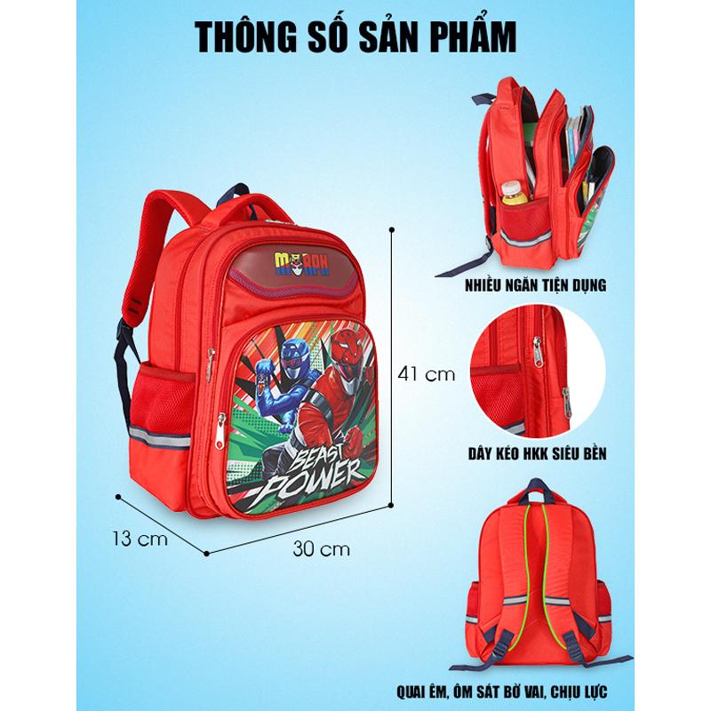 Ba Lô Học Sinh Cấp 1 Siêu Nhẹ - BL1076ML_SN2_RED_RED - 2 Siêu Nhân Power Rangers Morph