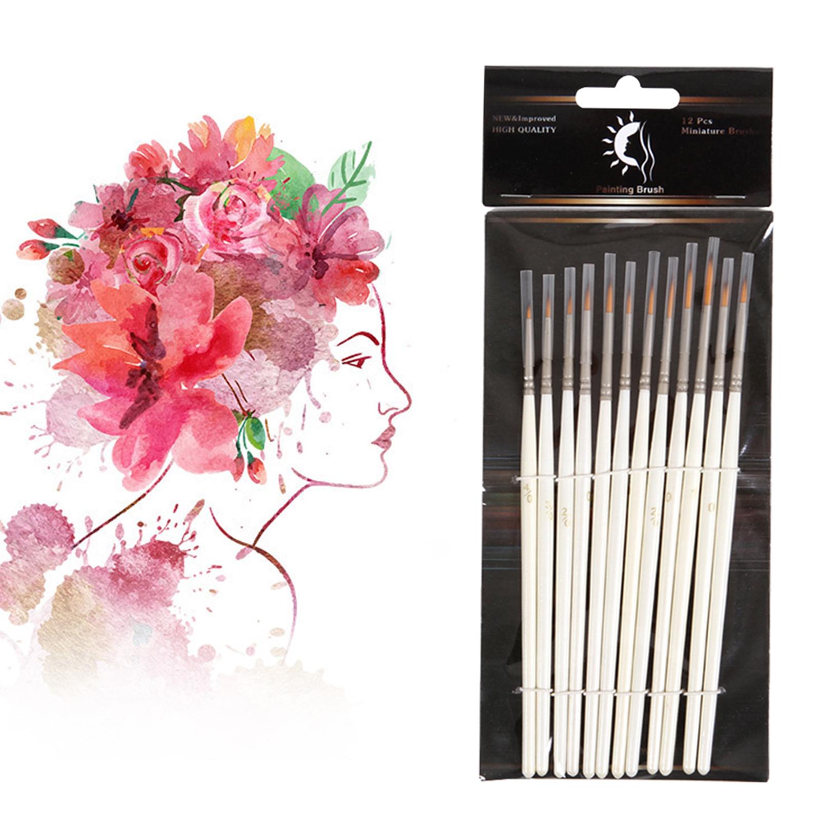 Bộ cọ vẽ chi tiết Nylon thu nhỏ cho chi tiết tốt Acrylic / Màu nước