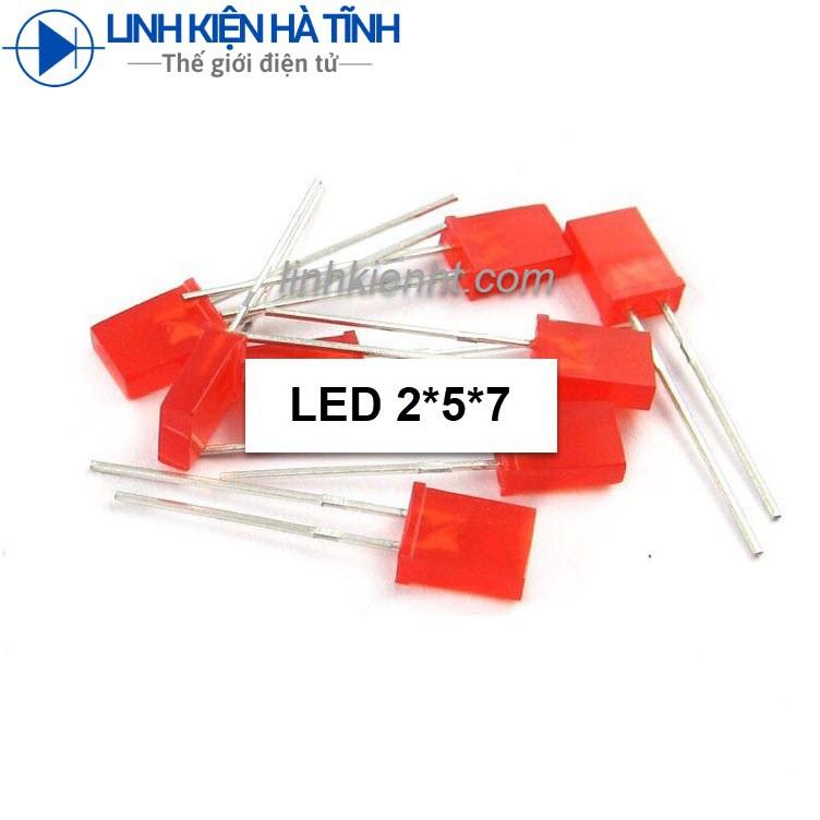 LED VUÔNG 2*5*7MM SÁNG ĐỎ
