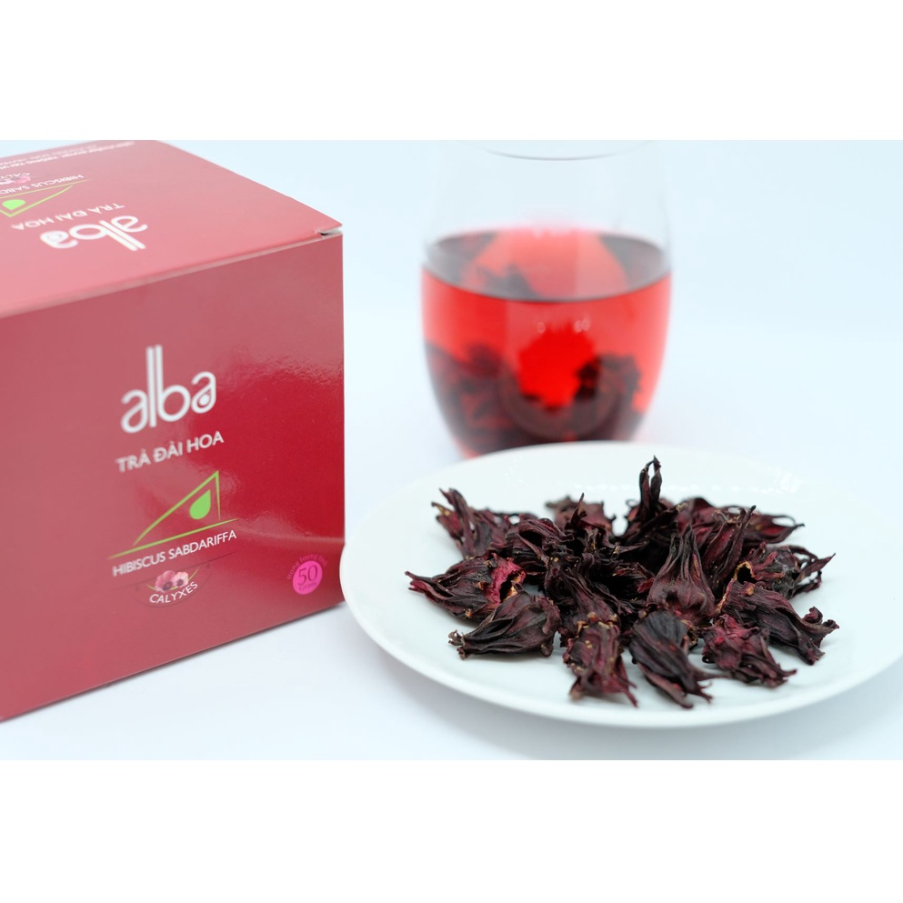 Trà thảo mộc Alba hương vị đài hoa Hibiscus hỗ trợ ngăn ngừa lão hóa - hộp 50 gr