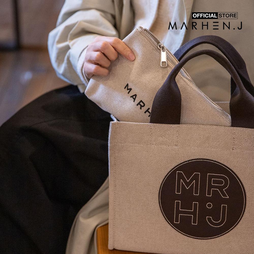 Marhen.J - Ví cầm tay nữ chữ nhật phối zip Lina MJ21CLNPMN-BR